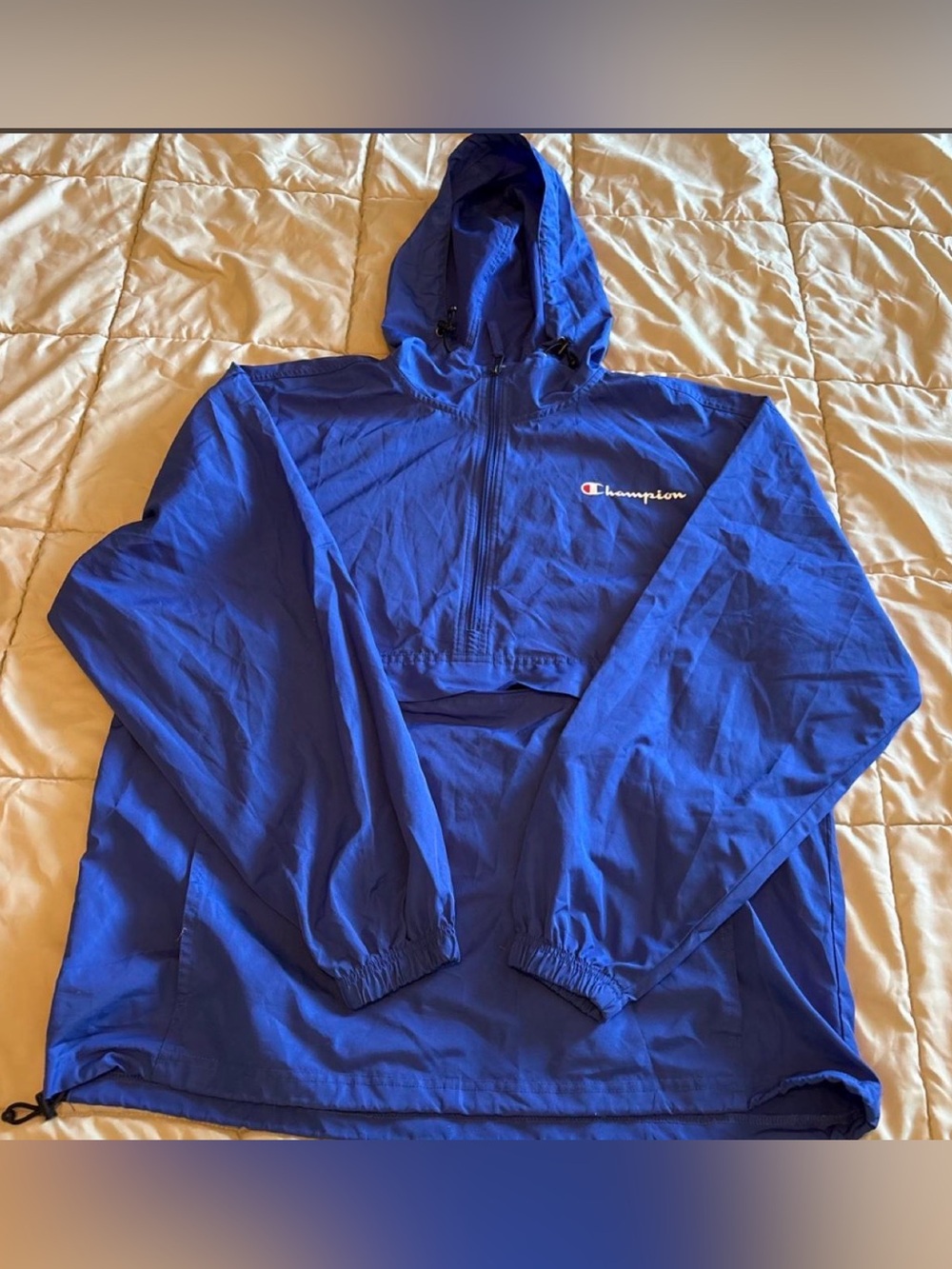 Champion Royal Blue Pullover Hooded Windbreaker